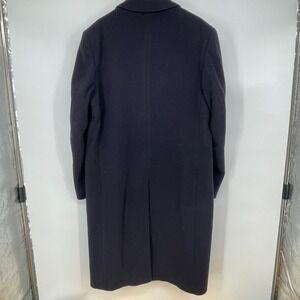 Adams Row Pure New Wool Overcoat Navy Blue Vintage Long Coat Made in Yugoslavia
